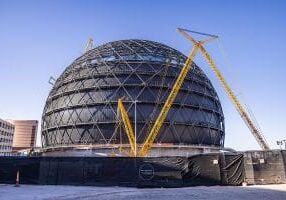 Painéis de parede pré-fabricados foram usados para construir o The Sphere em Las Vegas